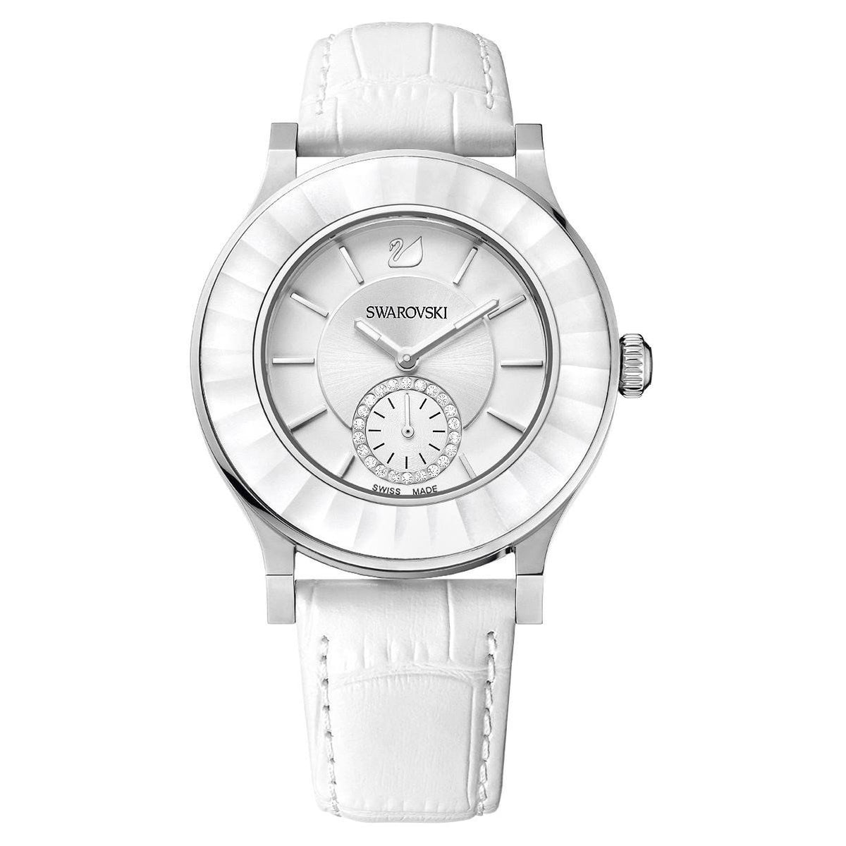 Swarovski Women&#39;s 1181757 Octea Classica White Leather Watch