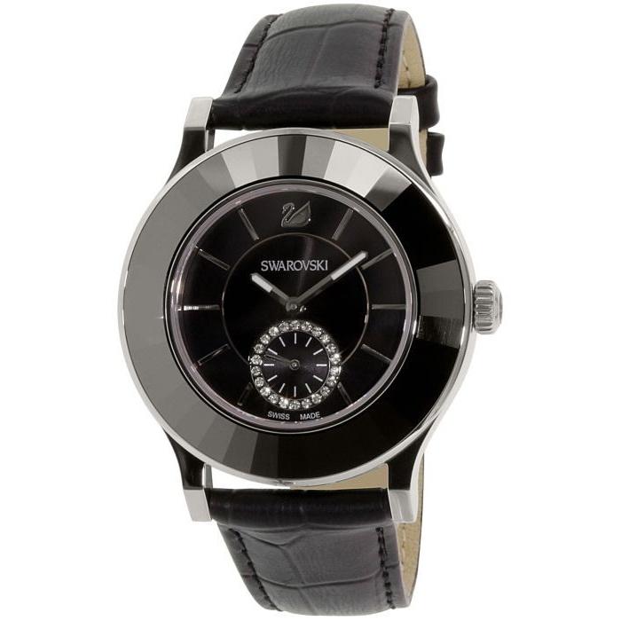 Swarovski Women&#39;s 1181759 Octea Classica Black Leather Watch
