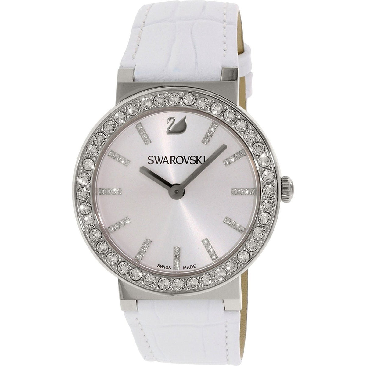 Swarovski Women&#39;s 1185826 Citra Spehere Crystal White Leather Watch