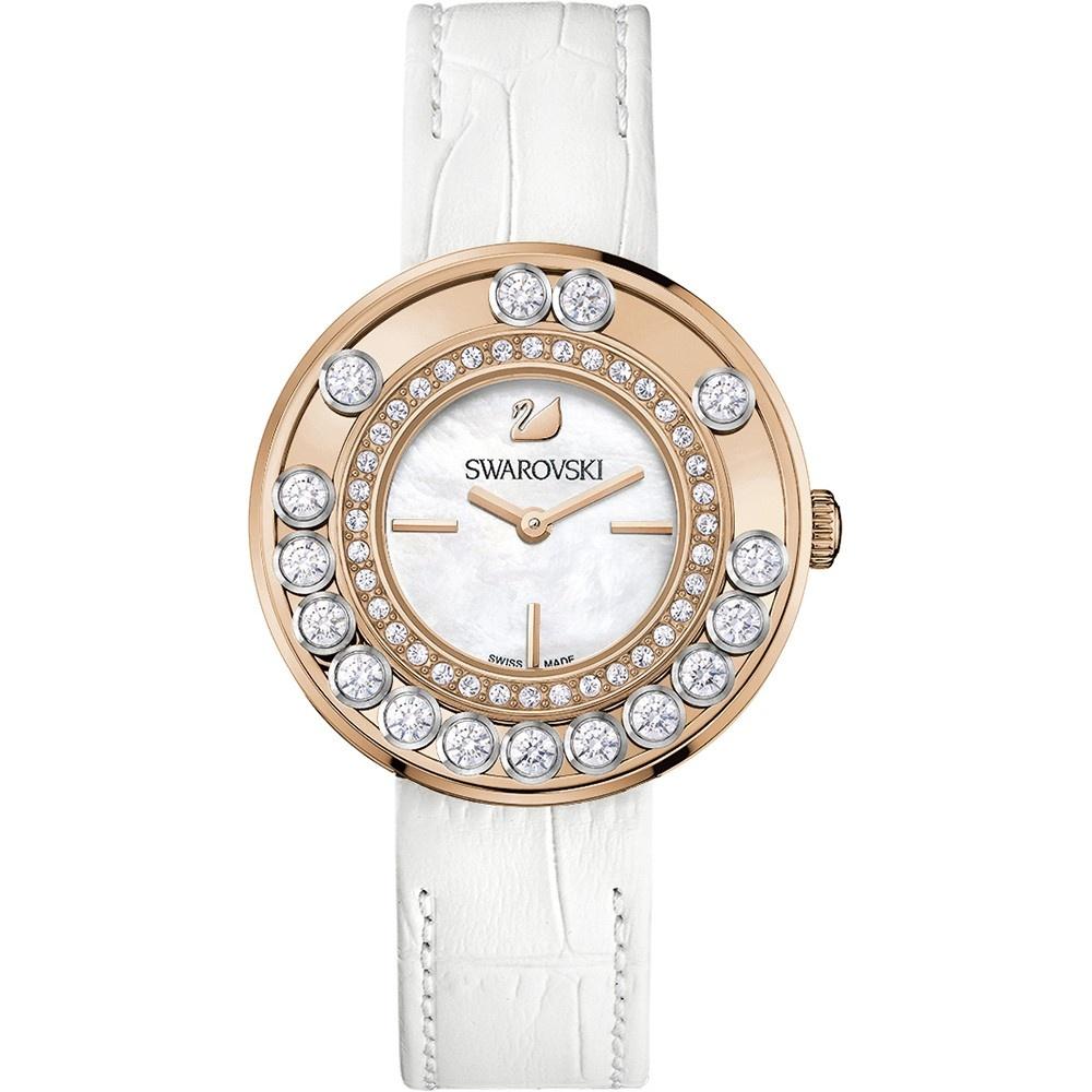 Swarovski Women&#39;s 1187023 Lovely Crystal White Leather Watch