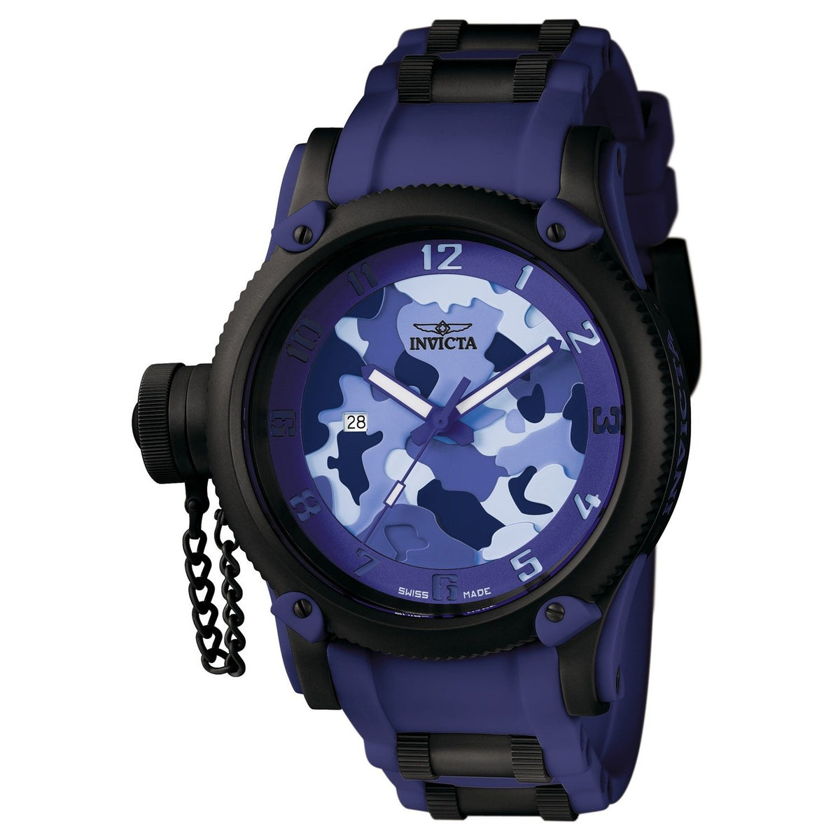 Invicta Men's 1196 Russian Diver Blue Polyurethane and Stainless Steel Watch