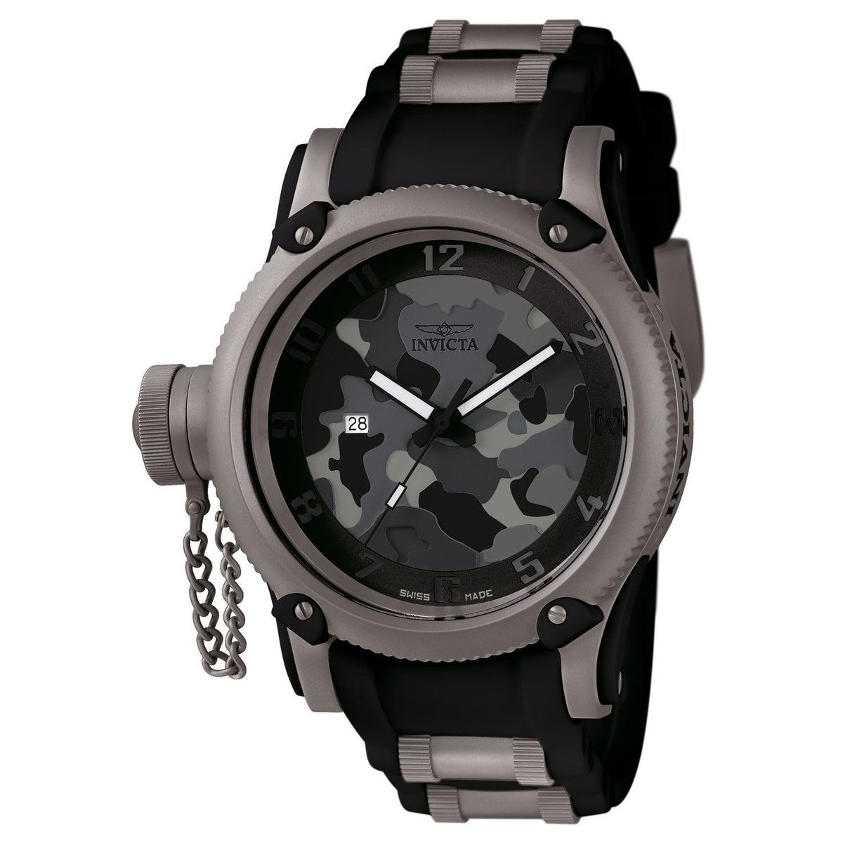 Invicta Men's 1202 Russian Diver Black Polyurethane and Stainless Steel Watch