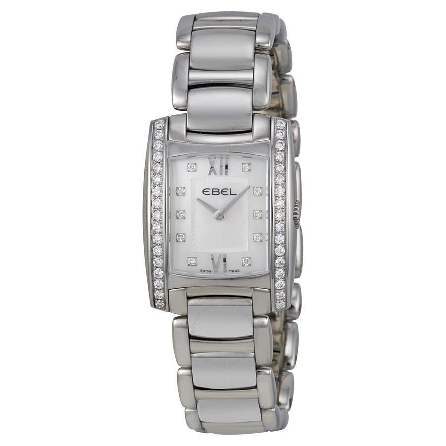 Ebel Women&#39;s 1215607 Brasilia Mini Diamond Stainless Steel Watch