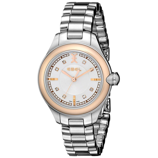 Ebel Women's 1216094 Onde 18kt Rose Gold Diamond Stainless Steel Watch