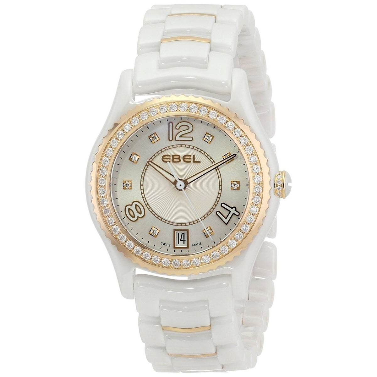 Ebel Women s 1216116 X 1 Diamond White Ceramic Watch Bezali