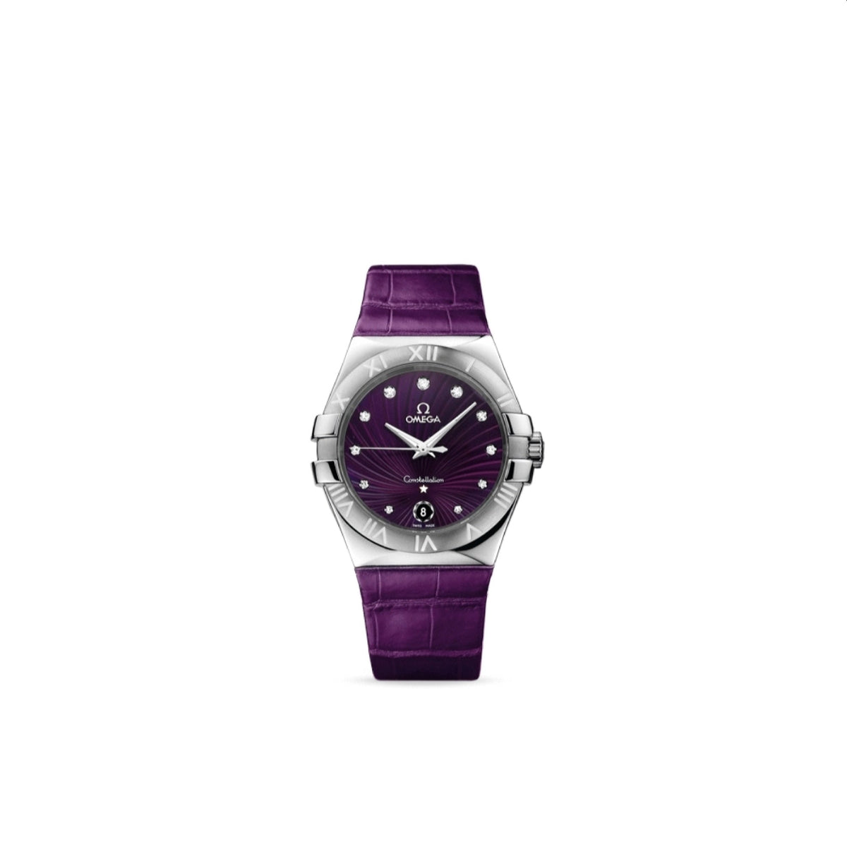 Omega Women&#39;s 123.13.35.60.60.001 Constellation Purple Leather Watch