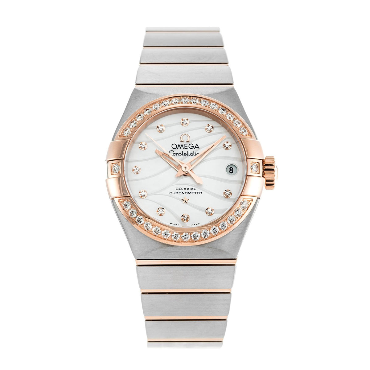 Omega Women&#39;s 123.25.27.20.55.005 Constellation Co-Axial Two-Tone 18kt Rose Gold and Stainless Steel Watch