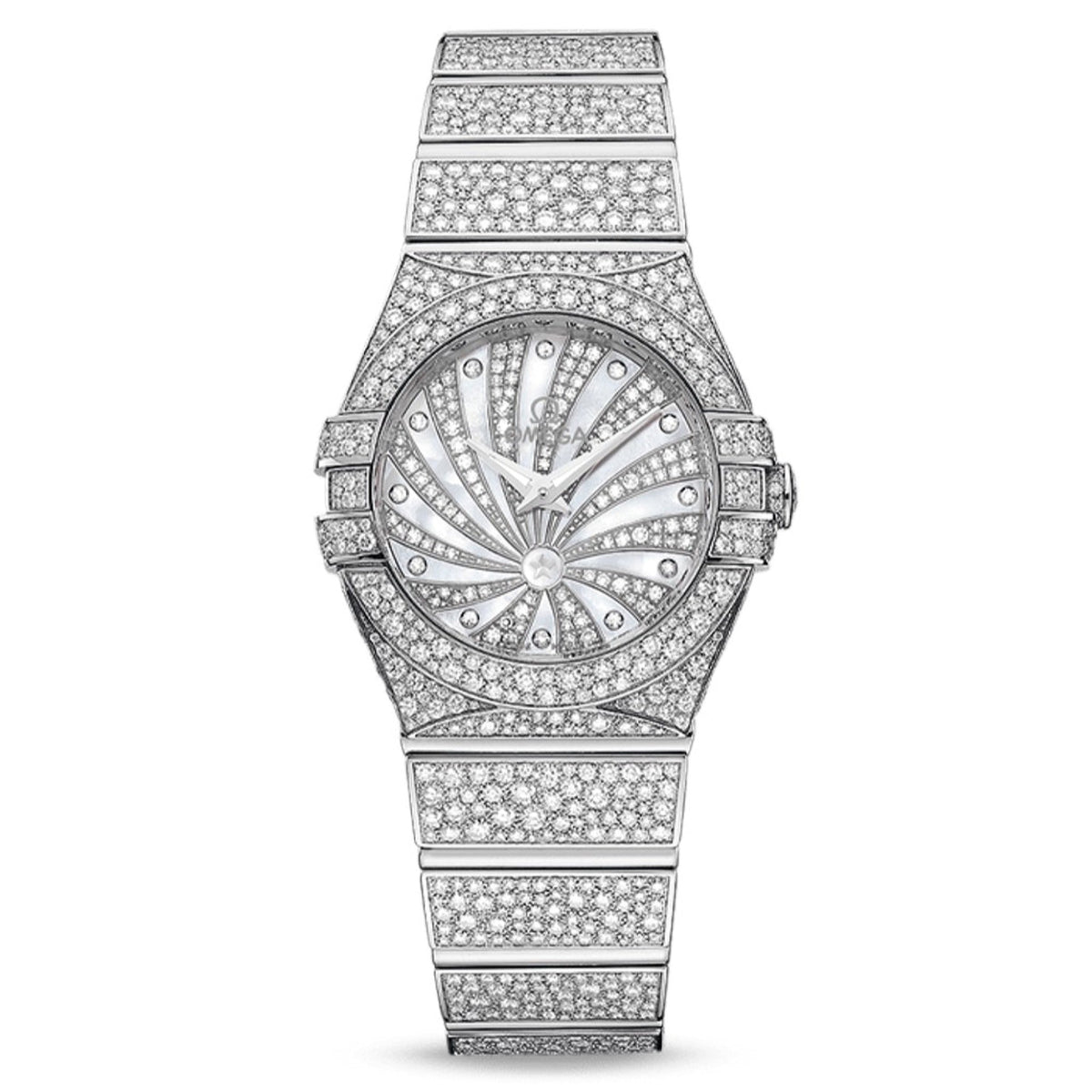 Omega Women's 123.55.24.60.55.010 Constellation Diamonds White Gold-Tone Stainless Steel Watch