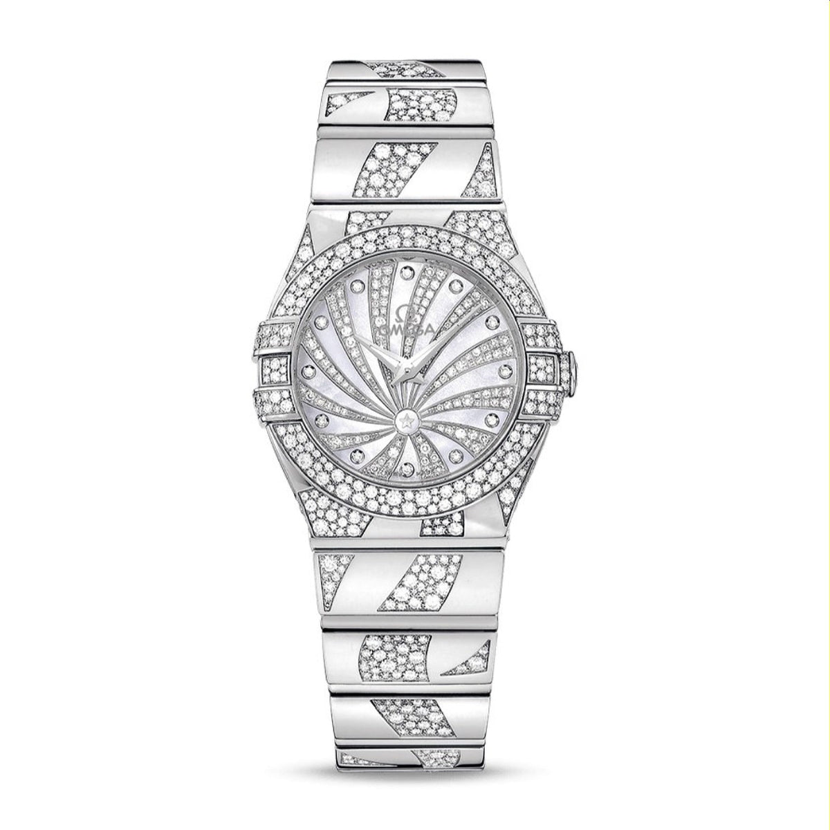 Omega Women's 123.55.27.60.55.012 Constellation Diamonds White Gold-Tone Stainless Steel Watch