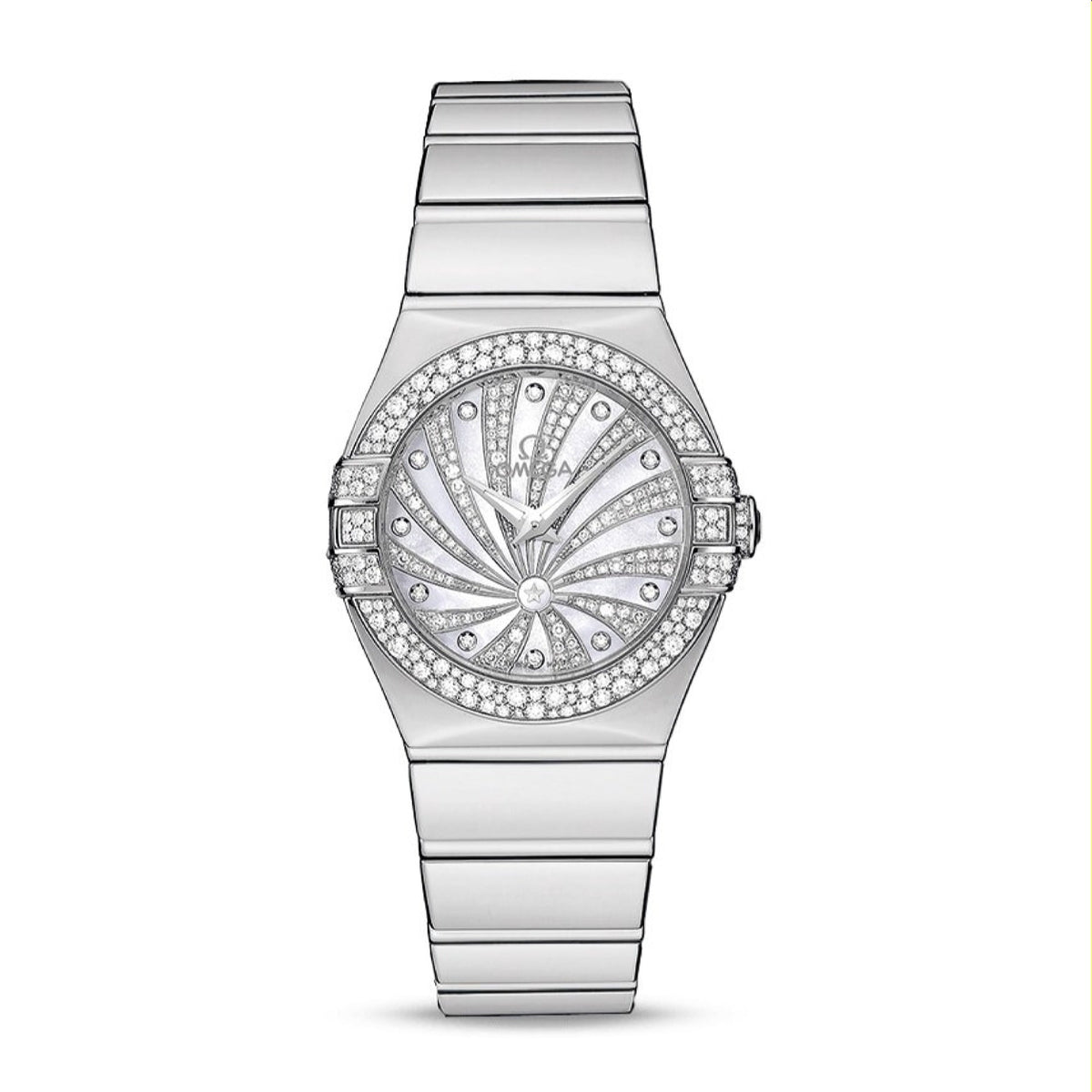 Omega Women's 123.55.27.60.55.014 Constellation Diamonds White Gold-Tone Stainless Steel Watch