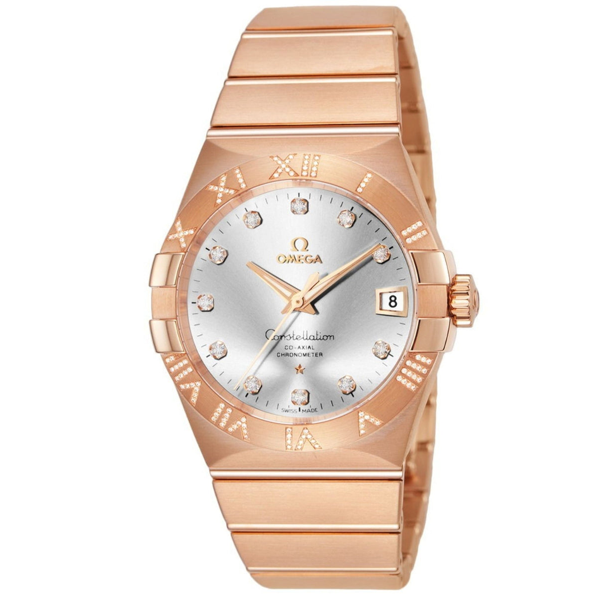 Omega Men&#39;s 123.55.38.21.52.007 Constellation Rose-Tone Stainless Steel Watch