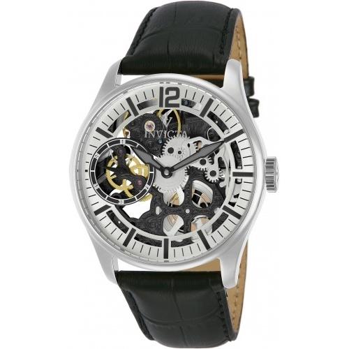 Invicta Men&#39;s 12403 Mechanical Multi-Function Black Leather Watch