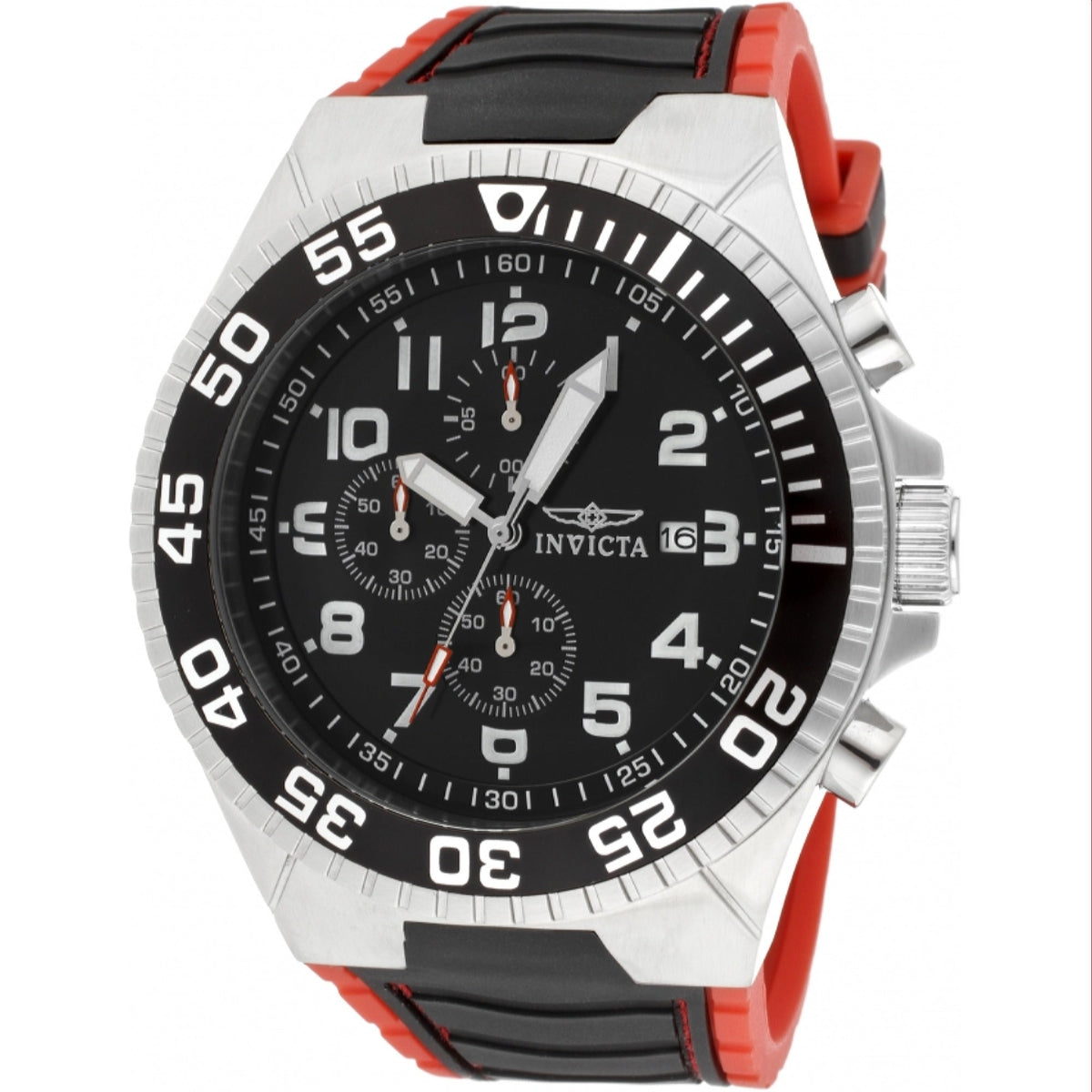 Invicta Men's 12412 Pro Diver Black and Red Polyurethane Watch