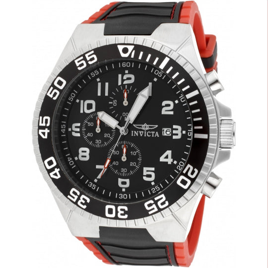 Invicta Men's 12412 Pro Diver Black and Red Polyurethane Watch