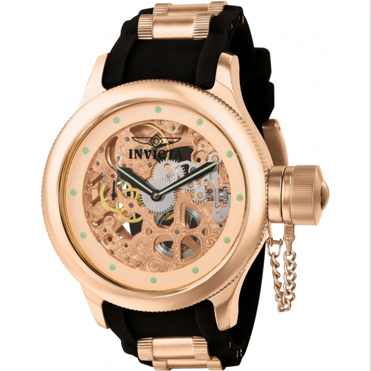 Invicta Men's 1244 Russian Diver Mechanical Black Polyurethane and Stainless Steel Watch