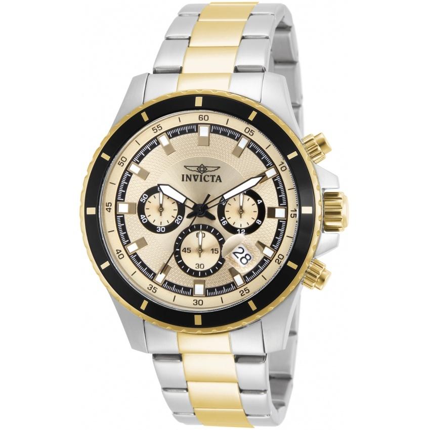 Invicta Men's 12456 Pro Diver Chronograph Gold-Tone and Silver Stainless Steel Watch