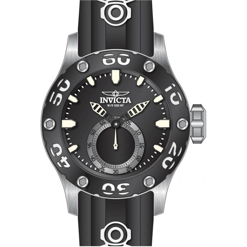 Invicta Men's 12703 Russian Diver Black and White Polyurethane Watch