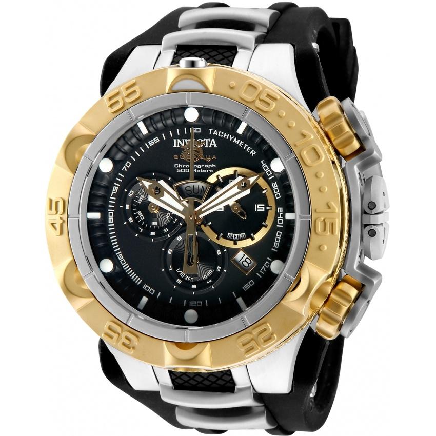 Invicta Men&#39;s 12879 Subaqua Noma V Automatic Chronograph Black and Silver Polyurethane and Stainless Steel Watch