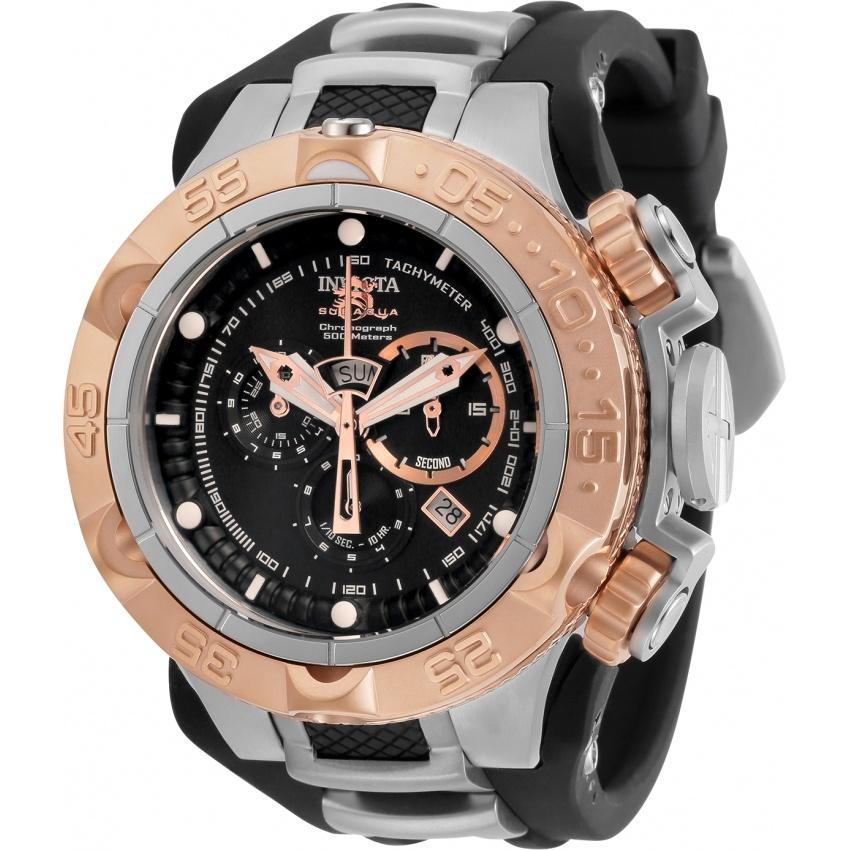 Invicta Men's 12880 Subaqua Automatic Chronograph Black and Silver Polyurethane and Stainless Steel Watch