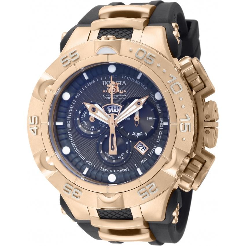 Invicta Men's 12882 Subaqua Noma V Automatic Chronograph Rose-Tone and Black Polyurethane and Stainless Steel Watch