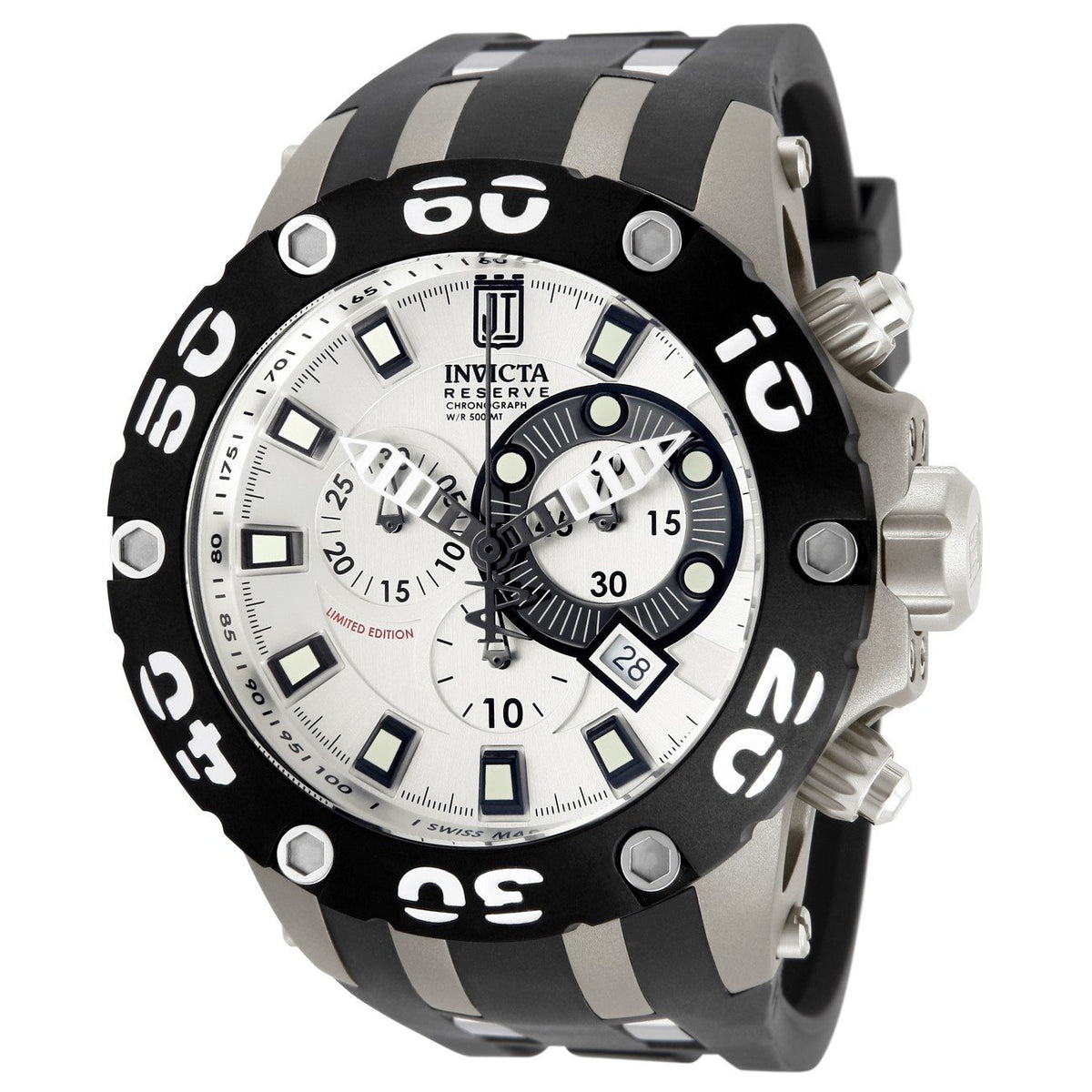 Invicta Men&#39;s 12948 Jason Taylor Specialty Black Polyurethane and Stainless Steel Watch
