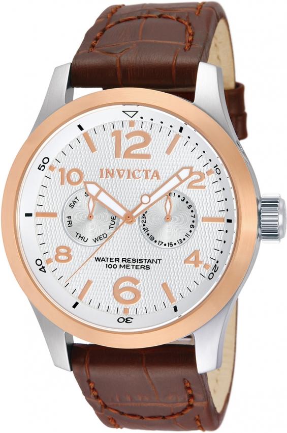 Invicta Men&#39;s 13010 I-Force Multi-Function Brown Leather Watch