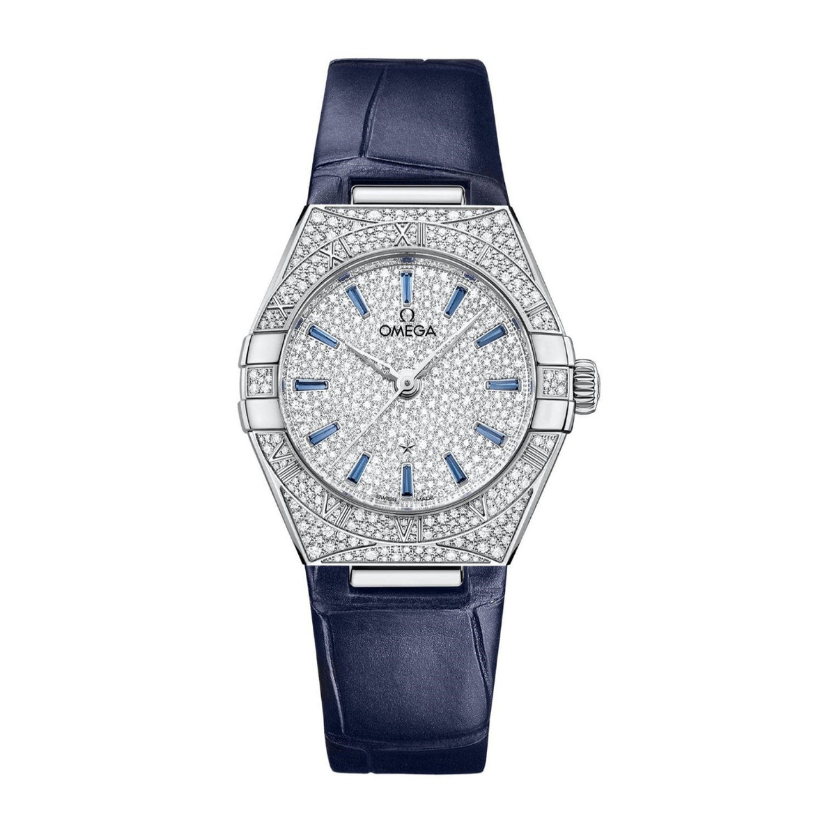 Omega Women's 131.58.29.20.99.003 Constellation  Diamonds Blue Leather Watch