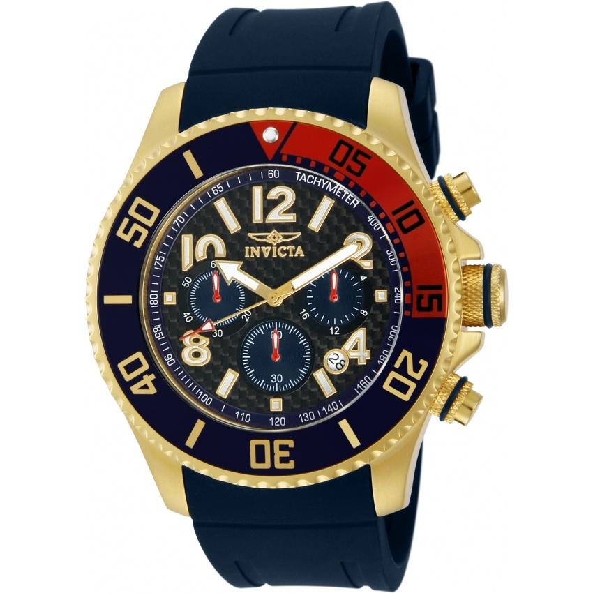 Invicta Men&#39;s 13730 Pro Diver Chronograph Blue Polyurethane Watch