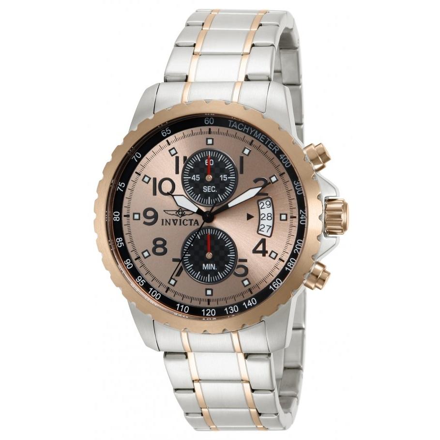 Invicta Men&#39;s 13784 Specialty Rose-Tone and Silver Stainless Steel Watch