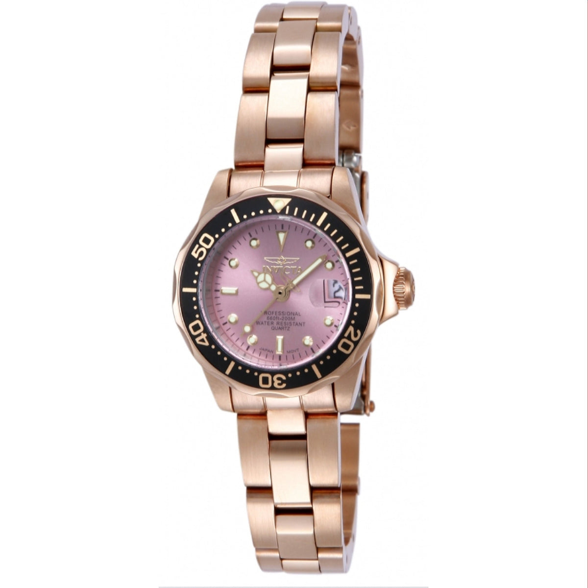 Invicta Women&#39;s 14100 Pro Diver Rose-Tone Stainless Steel Watch