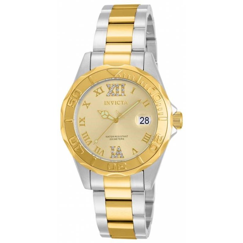 Invicta Women&#39;s 14351 Pro Diver Gold-Tone and Silver Stainless Steel Watch