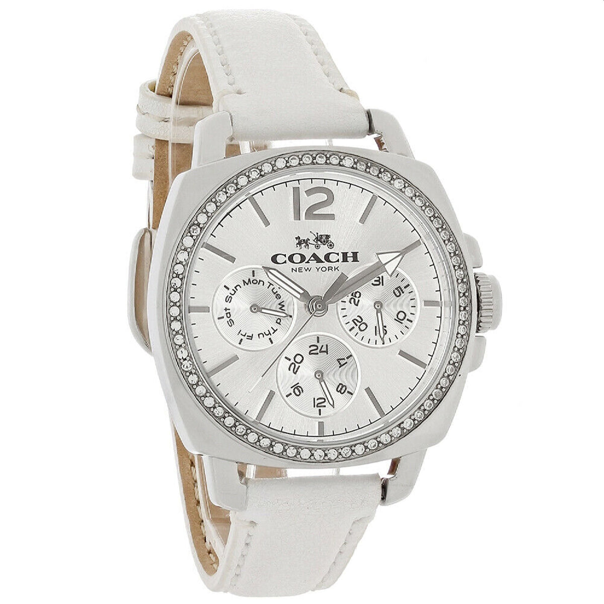 Coach Boyfriend Women&#39;s 14502232 White Leather Watch