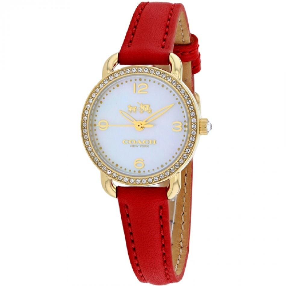 Coach Women&#39;s 14502452 Delancey Red Leather Watch