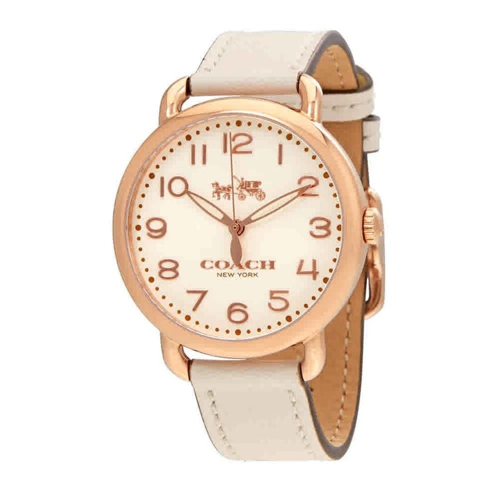 Coach Women&#39;s 14502716 Delancey White Leather Watch