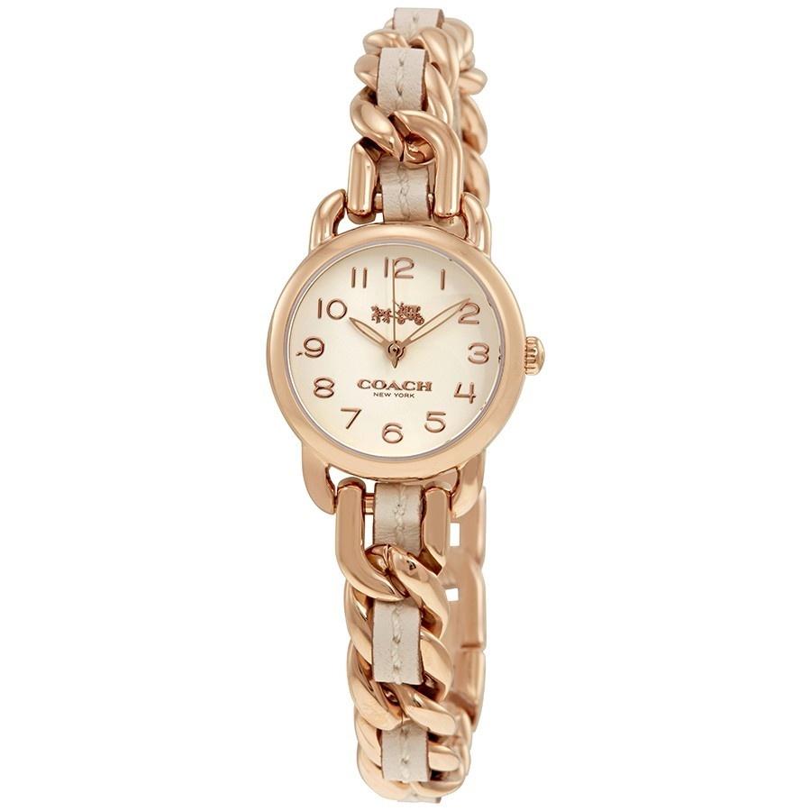 Coach Women&#39;s 14502726 Delancey Rose-Tone Leather Stainless Steel Watch