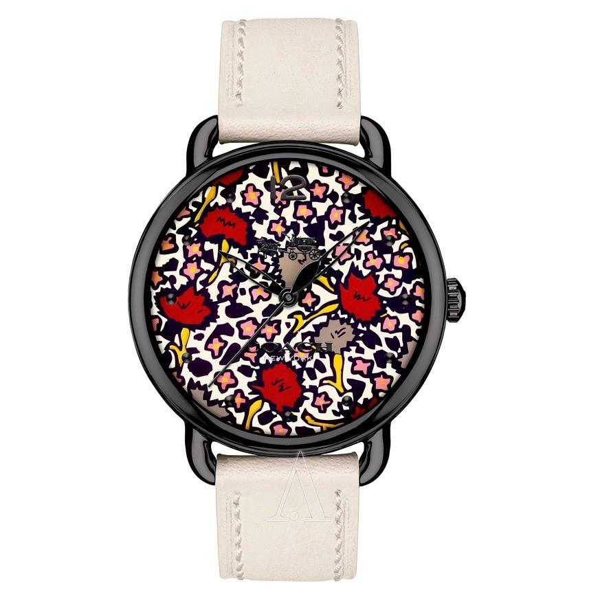 Coach Women's 14502729 Delancey Ivory Leather Watch