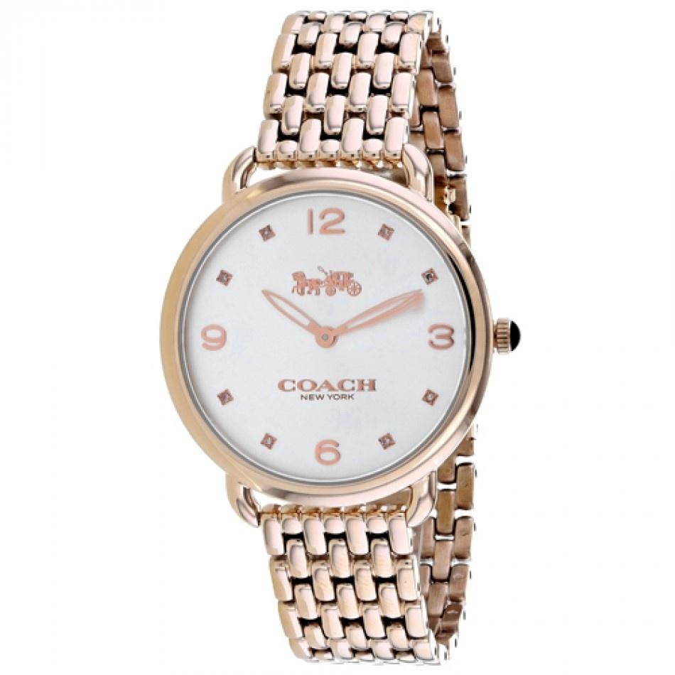 Coach Women's 14502787 Delancey Slim Crystal Rose-Tone Stainless Steel Watch