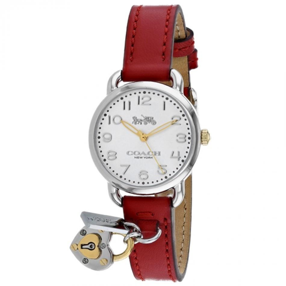 Coach Women&#39;s 14502968 Delancey Red Leather Watch