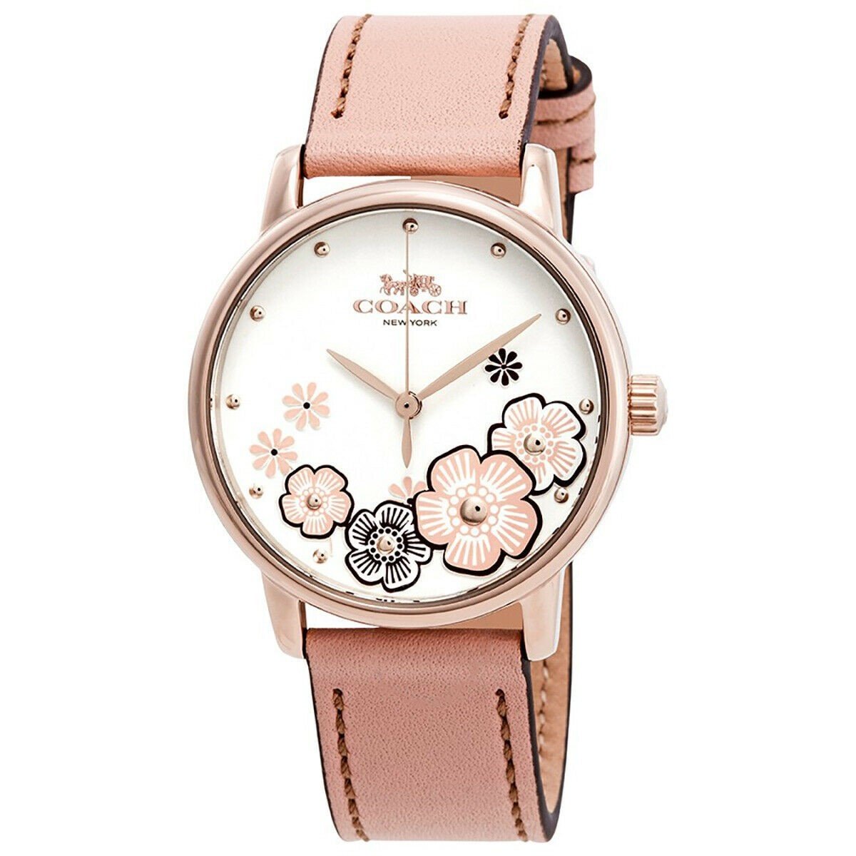 Coach Women&#39;s 14503009 Grand Pink Leather Watch