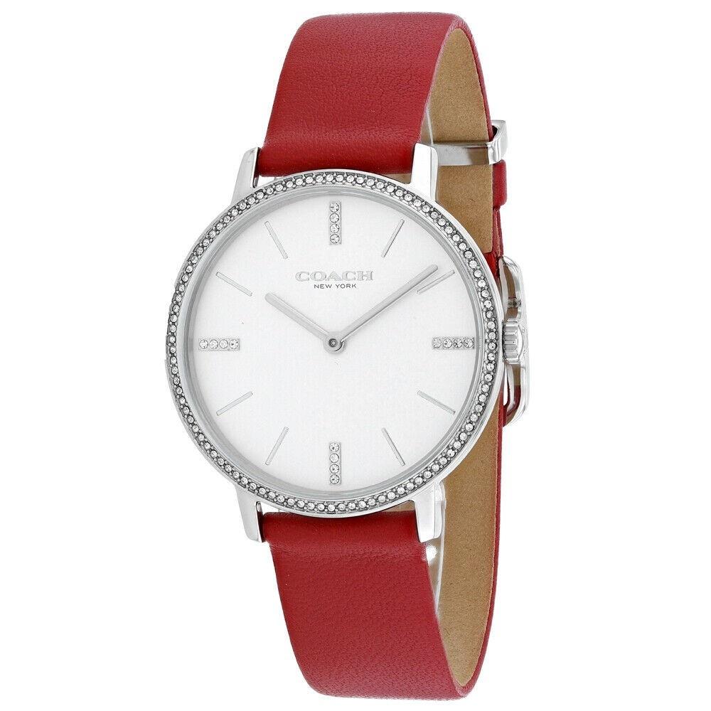 Coach Women&#39;s 14503427 Audrey Red Leather Watch