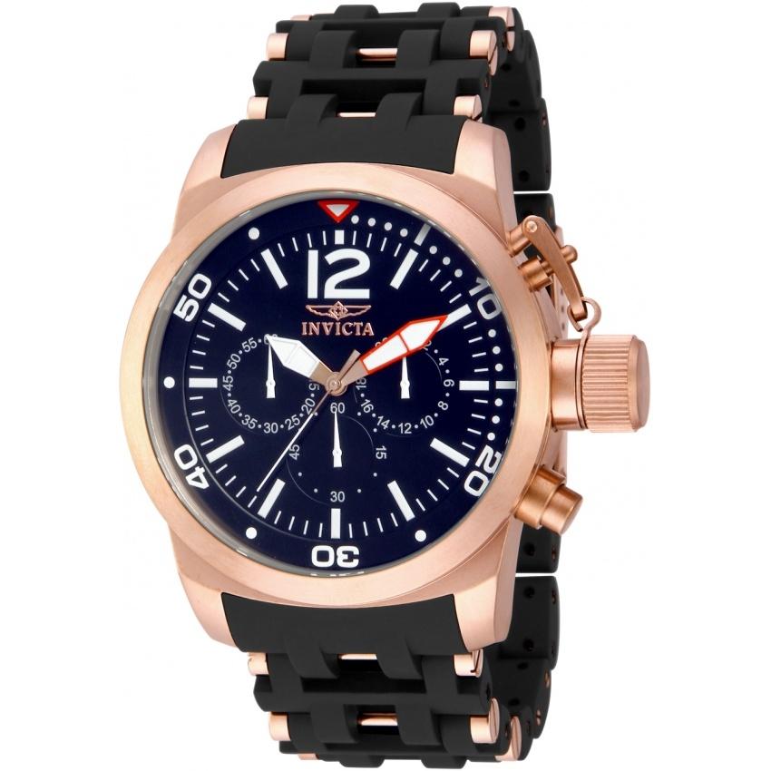 Invicta Men's 14865 Sea Spider Black and Rose-Tone Polyurethane and Stainless Steel Watch