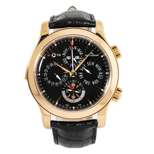 Jaeger-Lecoultre Men's 149.2.95 Master Grande Reveil Black Leather Watch