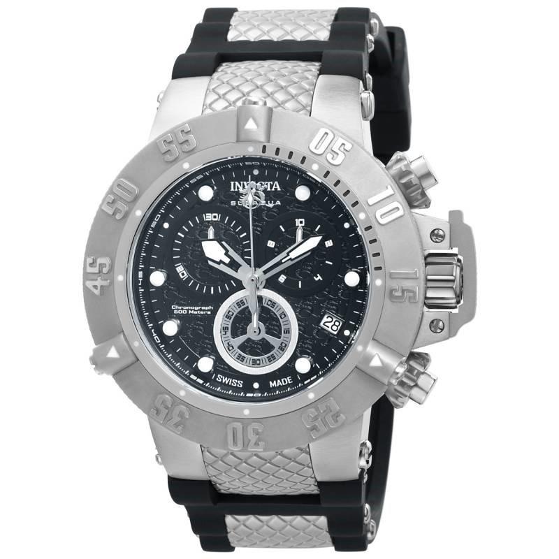 Invicta Men's 14941 Subaqua Noma III Chronograph Black and Silver Polyurethane and Stainless Steel Watch