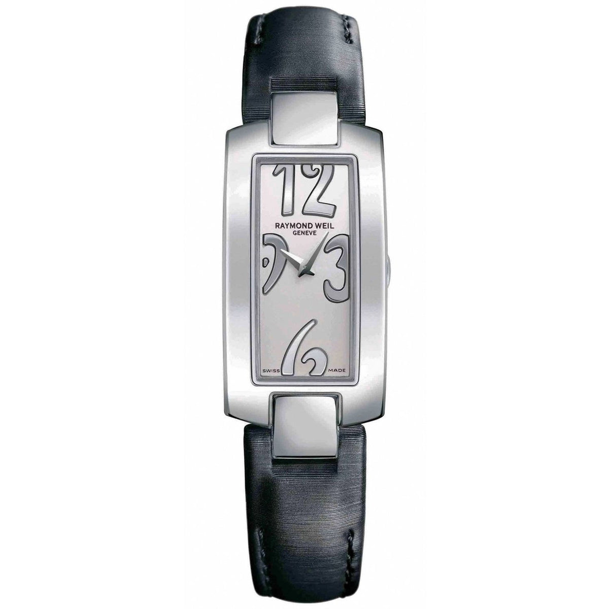 Raymond Weil Women&#39;s 1500-ST3-05303 Shine Black Leather Watch