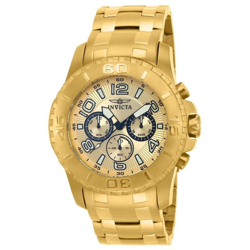 Invicta Men&#39;s 15022 Pro Diver Chronograph Gold-Tone Stainless Steel Watch