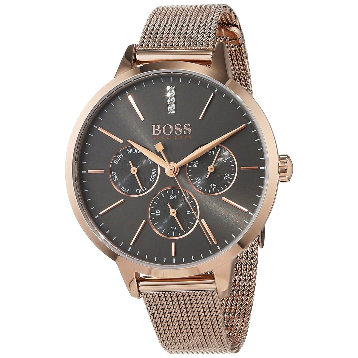 Hugo Boss Women&#39;s 1502424 Symphony Carnation Gold-Tone Stainless Steel Watch
