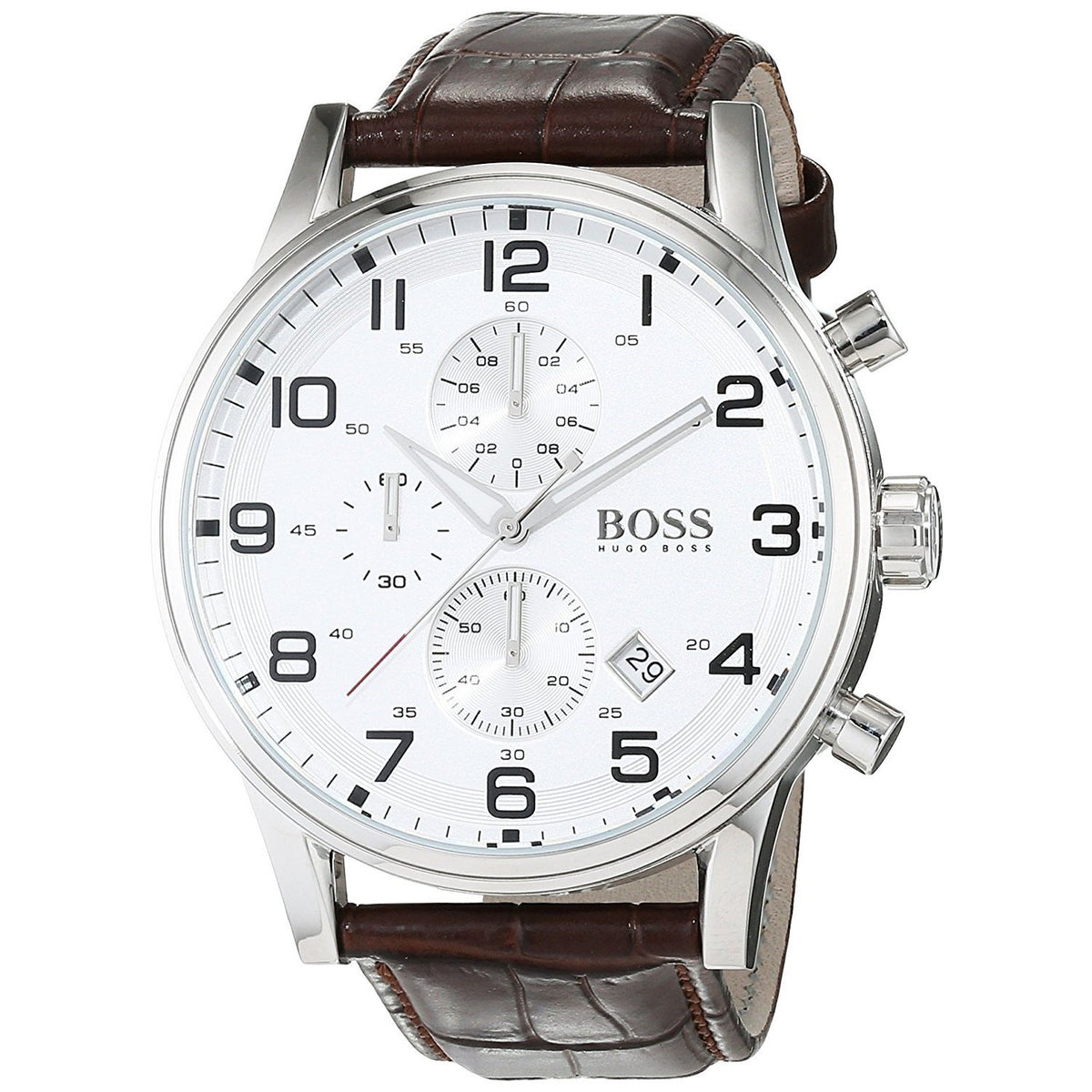 Hugo Boss Men&#39;s 1512447 Black Chronograph Brown Leather Watch