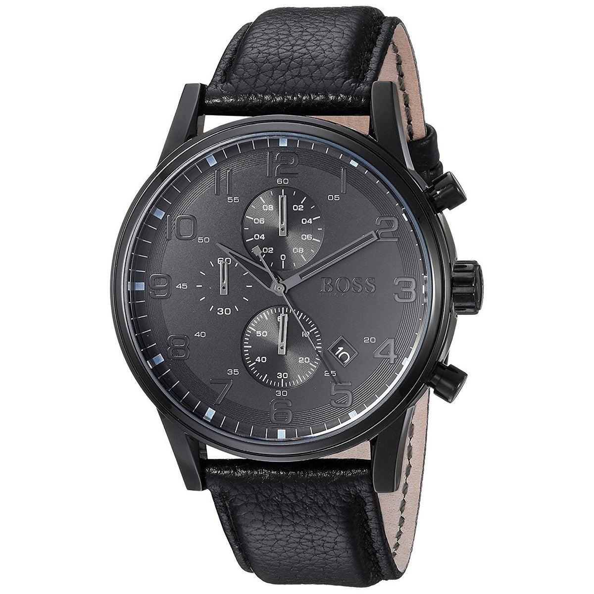 Hugo Boss Men&#39;s 1512567 Black Chronograph Black Leather Watch