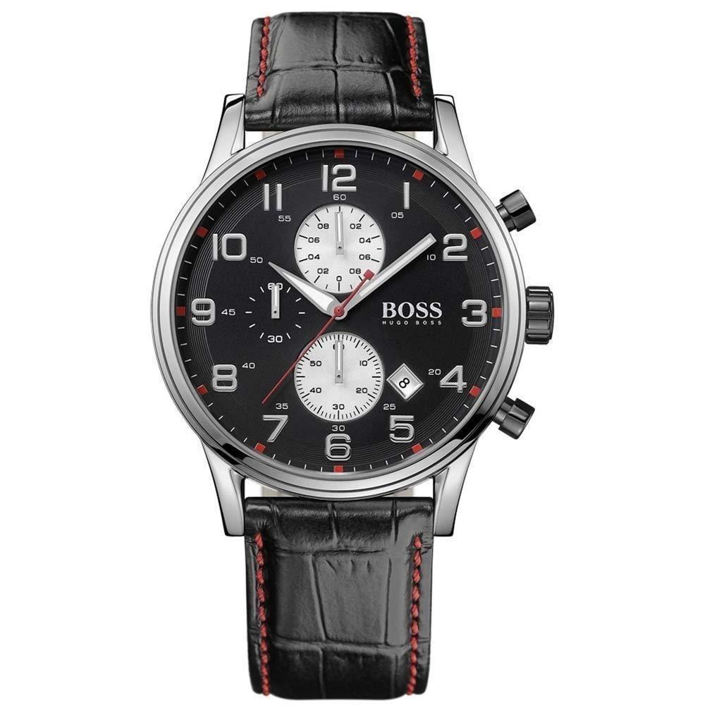 Hugo Boss Men&#39;s 1512631 Black Chronograph Black Leather Watch