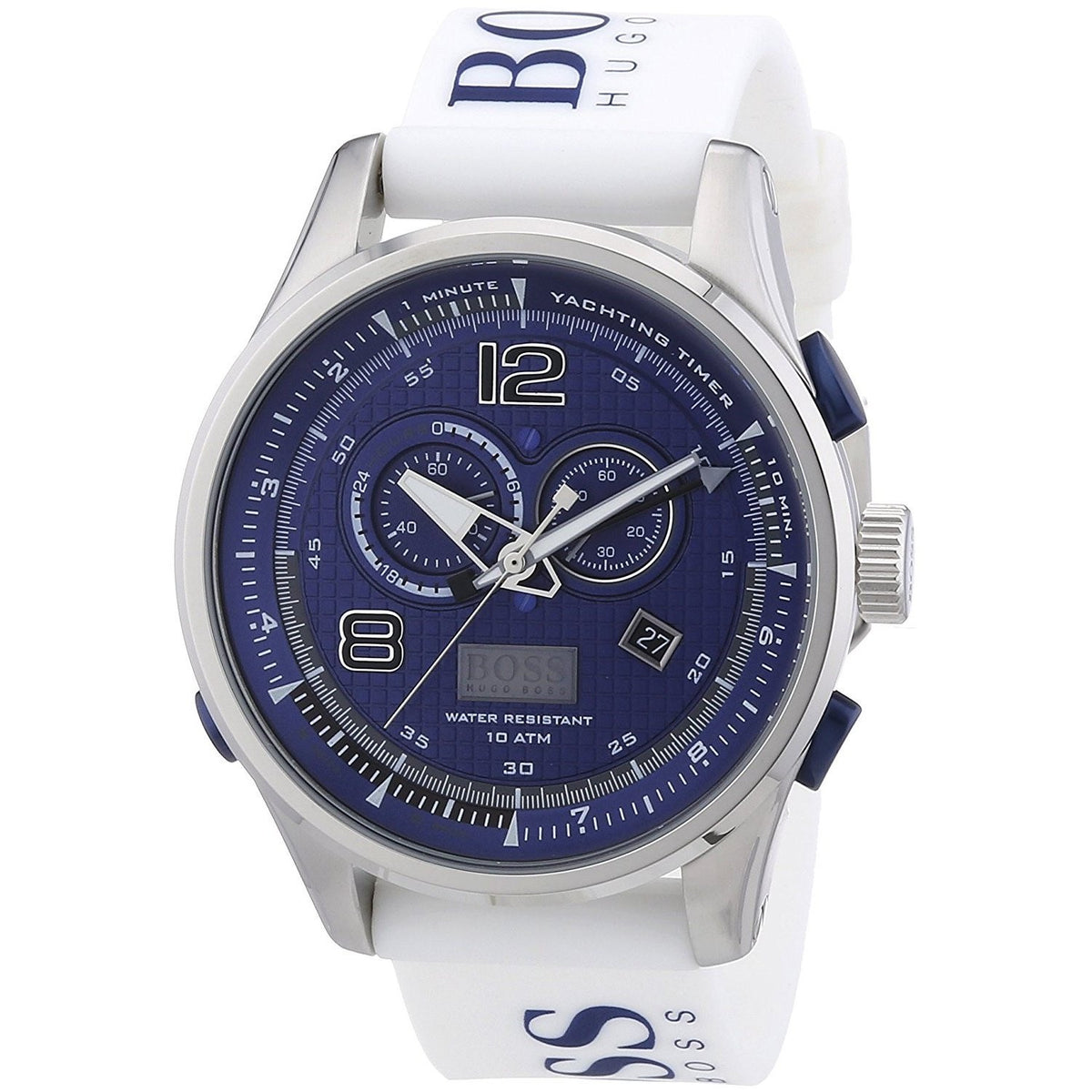 Hugo Boss Men&#39;s 1512801 Flywheel Analog-Digital White Silicone Watch